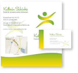 Print-Design: Flyer und Visitenkarte für Kathrin Schinke
